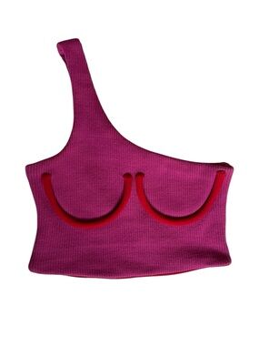 Orseund Iris One-Shoulder Pink Crop Top